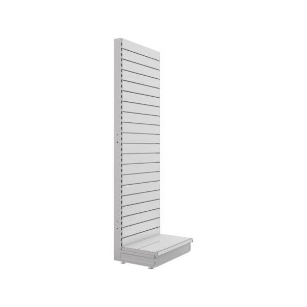 S-Mart 665L x 2100H Single-Sided Gondola Shelving Bay with Slatwall Back Panels