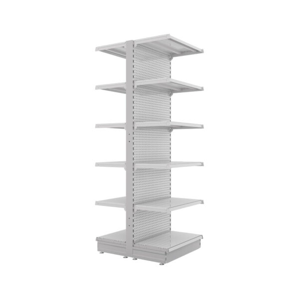 S-Mart 665L x 2100H Double-Sided Gondola Shelving Bay with Volcano Back Panels - Image 3