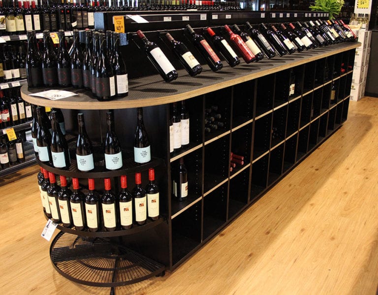 retail displays for wine shelving