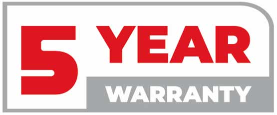 5 year warranty 