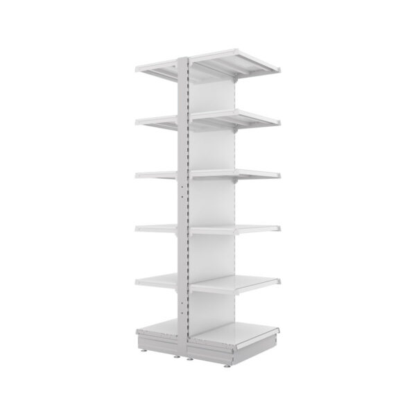 S-Mart 665L x 2100H Double-Sided Gondola Shelving Bay with Plain Back Panels - Image 2