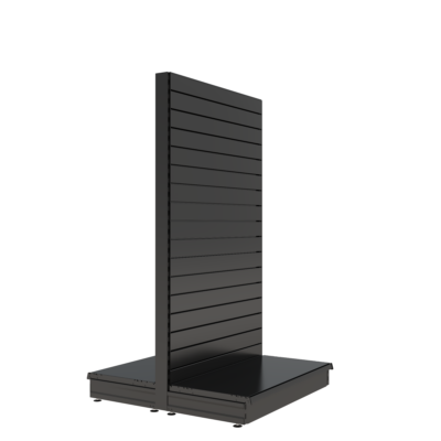 S-Mart 1000L x 1800H Double-Sided Gondola Shelving Bay with Slatwall Back Panels in Black