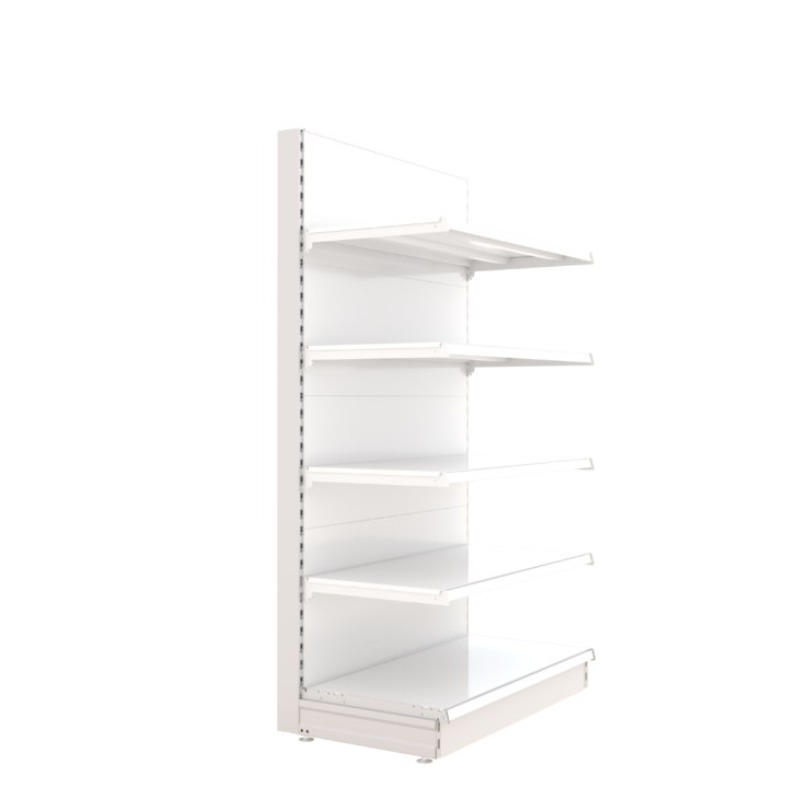 SMart 1000L x 1800H SingleSided Gondola Shelving Plain Panels White