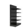 S-Mart 1000L x 1800H Single-Sided Gondola Shelving Bay with Slatwall Back Panels in Black - Image 2