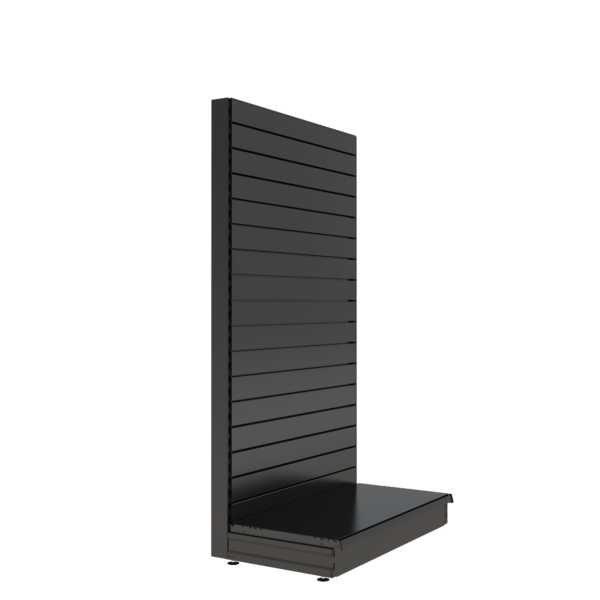 S-Mart 1000L x 1800H Single-Sided Gondola Shelving Bay with Slatwall Back Panels in Black