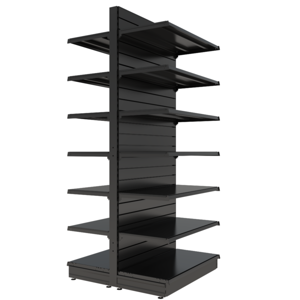 S-Mart 1000L x 2400H Double-Sided Gondola Shelving Bay with Slatwall Back Panels - Image 2