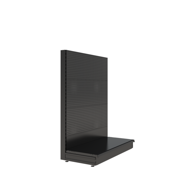 S-Mart 1200L x 1500H Single-Sided Gondola Shelving Bay with Volcano Back Panels - Matt Black