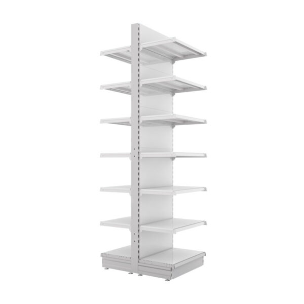 S-Mart 665L x 2400H Double-Sided Gondola Shelving Bay with Plain Back Panels - Image 2