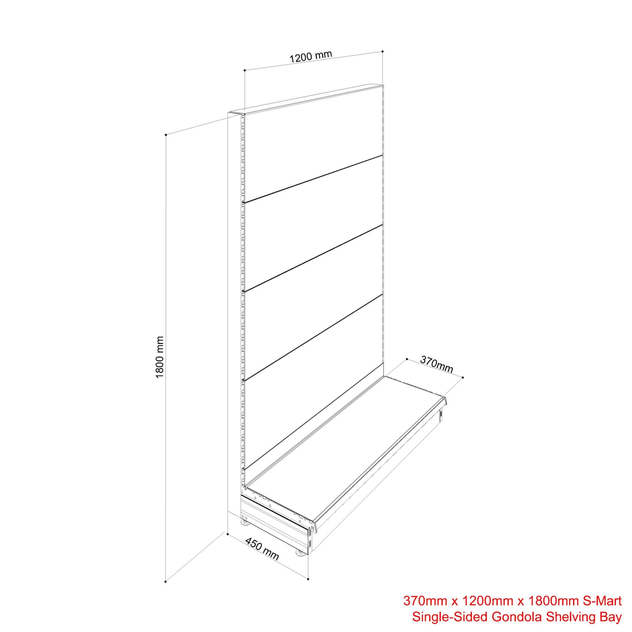 370mm x 1200mm x 1800mm DS