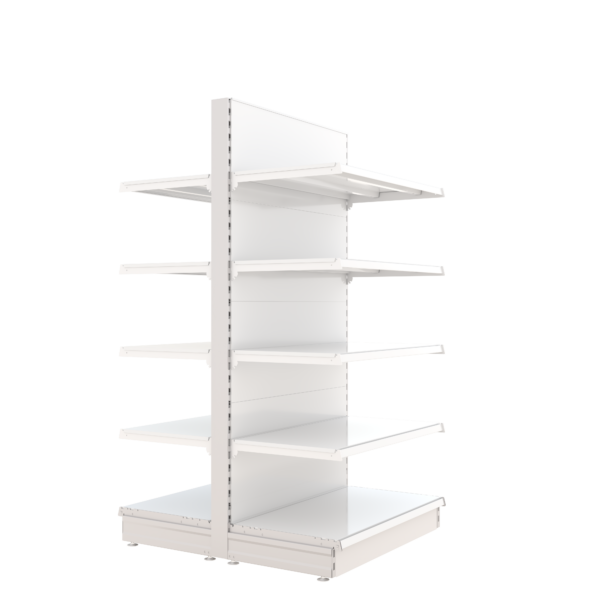 S-Mart 914L x 1800H Double-Sided Gondola Shelving Bay with Plain Back Panels - Image 2