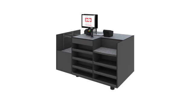 Express Checkouts with Bag Holder - Timber