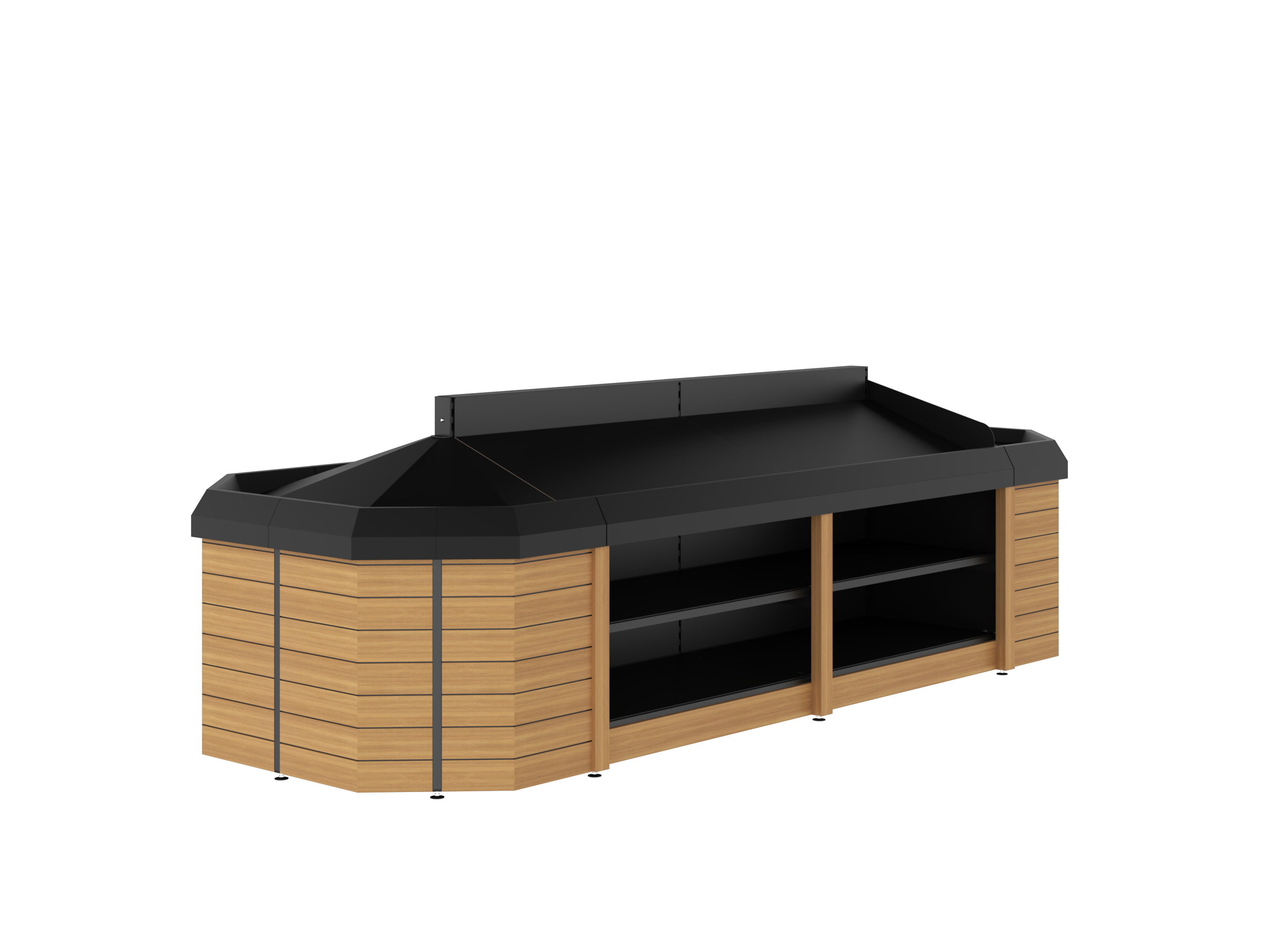 Double-Sided Single Tier 2 bay with plinth – Pyramid End